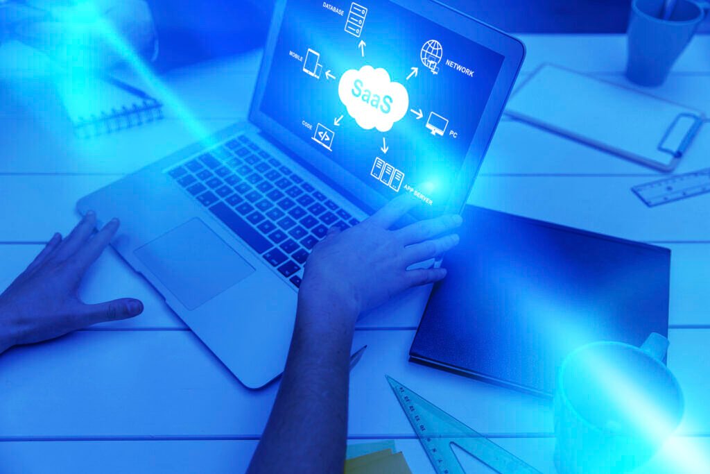 Cloud 16 saas concept collage